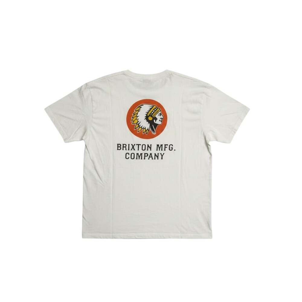 Brixton Rival Stamp T-Shirt Off White XL Tailored Fit Chief Graphic